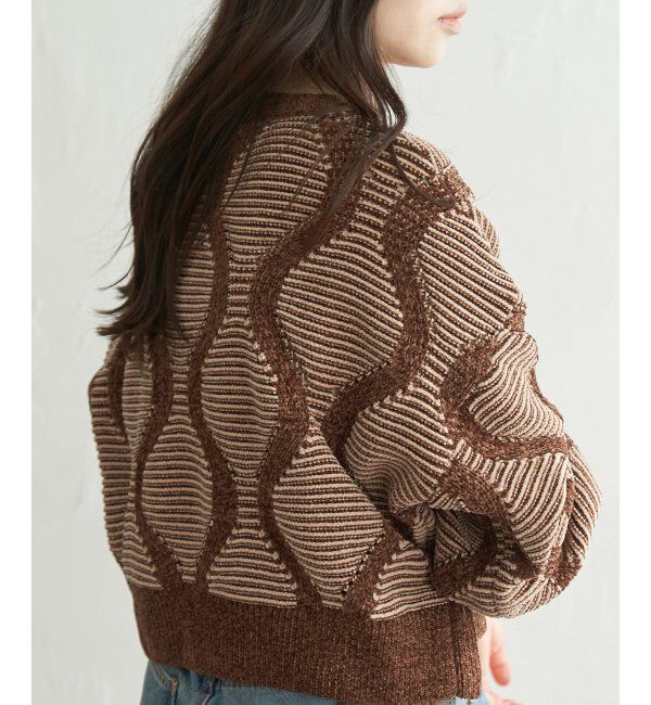 VENCE share style「5Gヒョウタン柄ジャガードプルオーバー」|ニット・セーター|