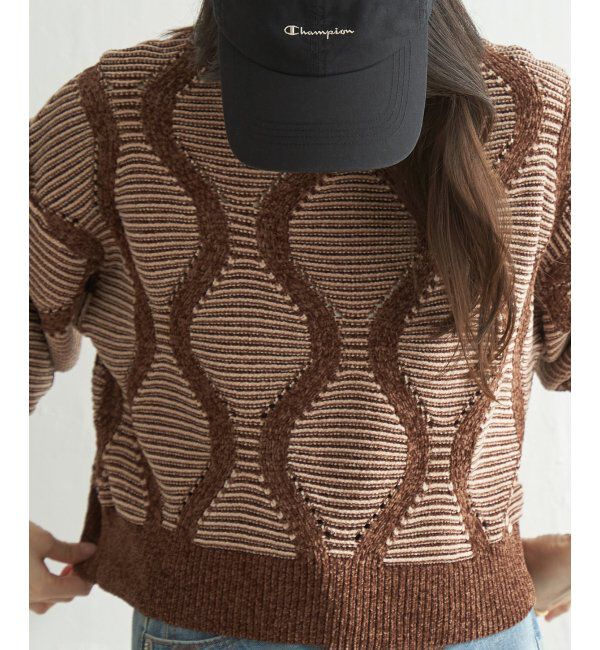 VENCE share style「5Gヒョウタン柄ジャガードプルオーバー」|ニット・セーター|