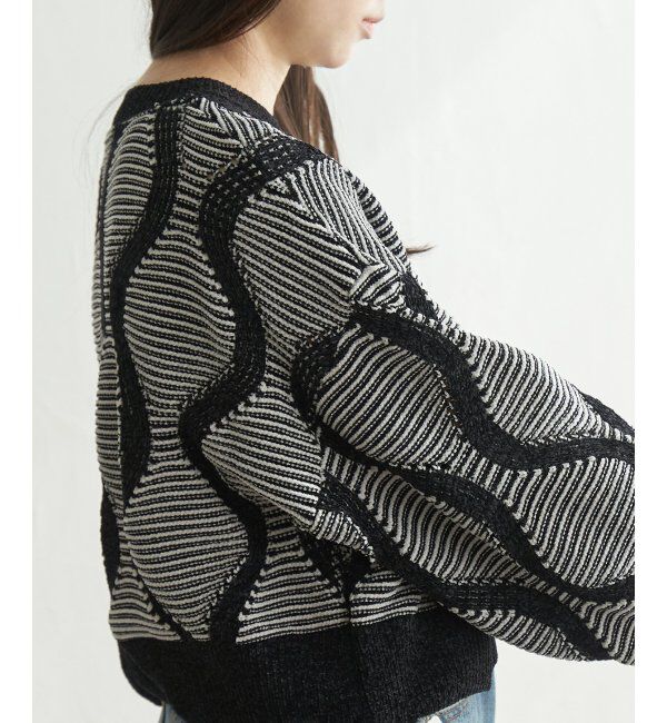 VENCE share style「5Gヒョウタン柄ジャガードプルオーバー」|ニット・セーター|