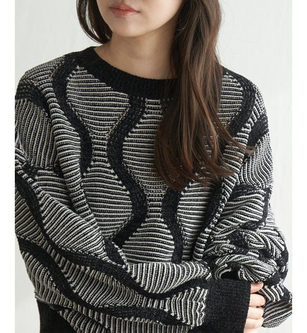 VENCE share style「5Gヒョウタン柄ジャガードプルオーバー」|ニット・セーター|