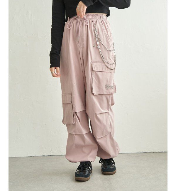 VENCE share style「チェーン付きカーゴパンツ」|デニム|ピンク