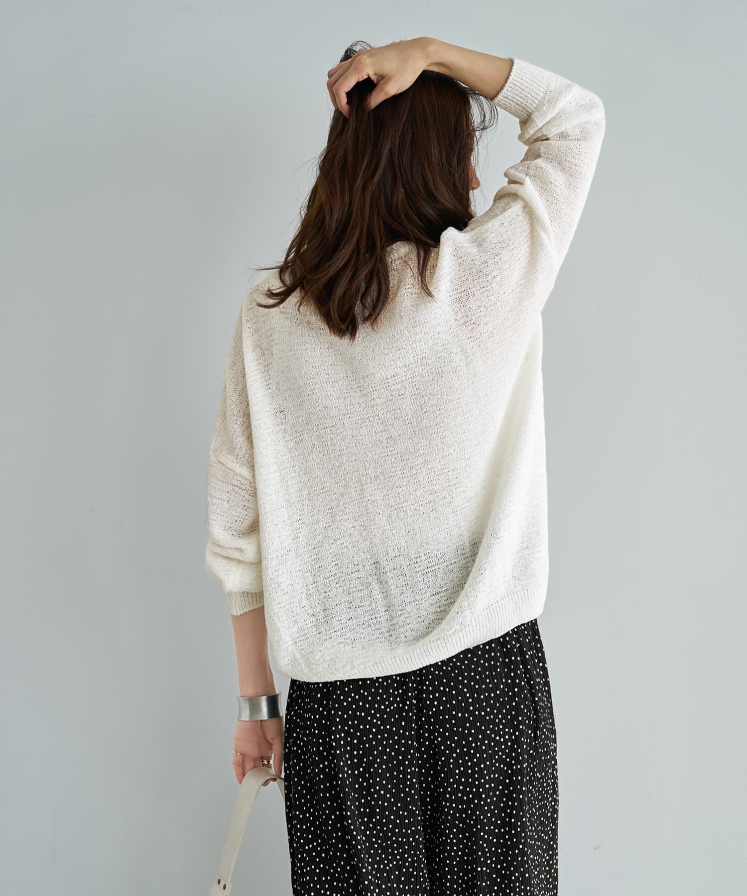 STYLE DELI「微シアーシャリ感Vネックニット」|ニット・セーター|