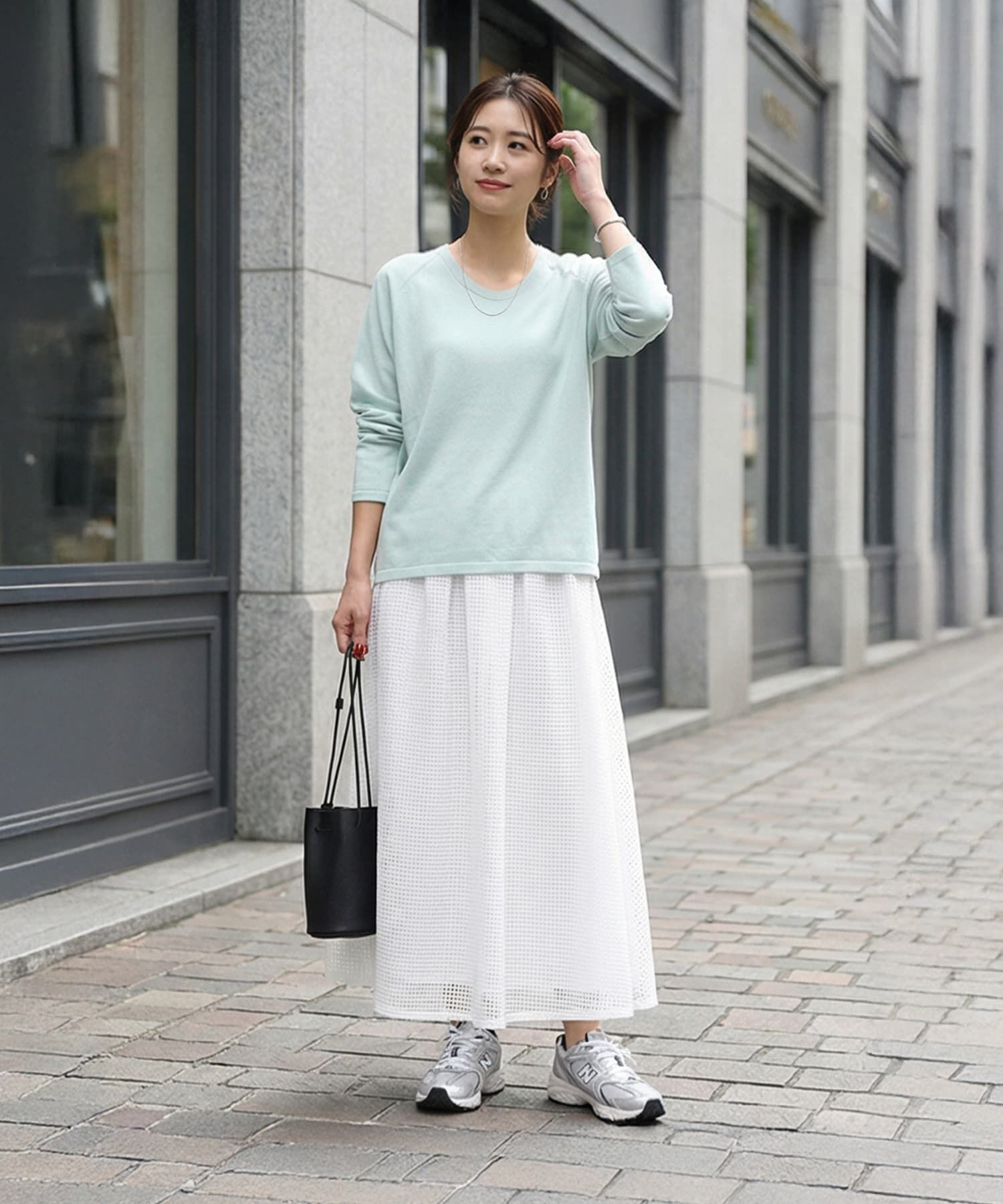 STYLE DELI「サラッと綿混Uネックニットトップス」|ニット・セーター|