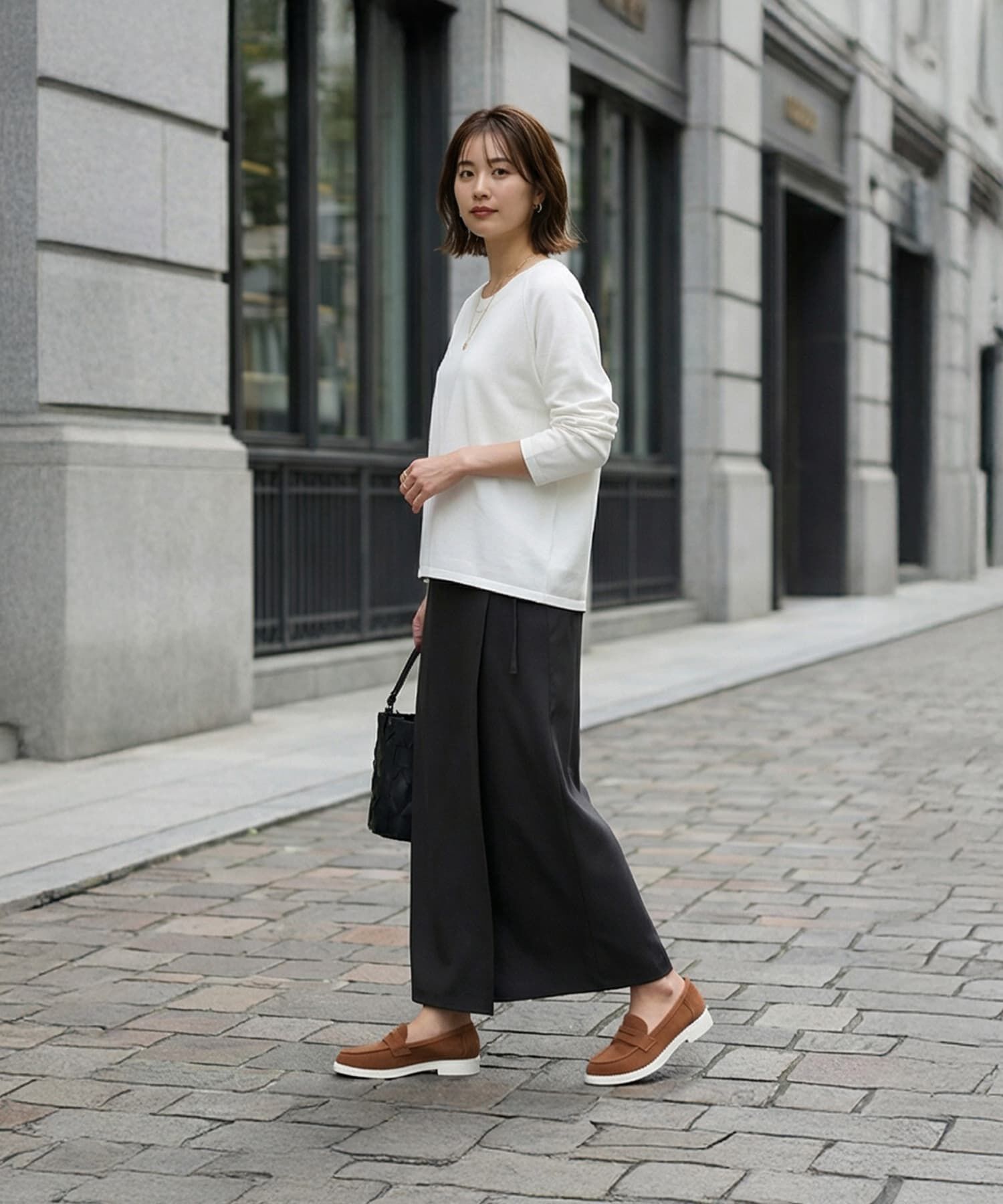 STYLE DELI「サラッと綿混Uネックニットトップス」|ニット・セーター|