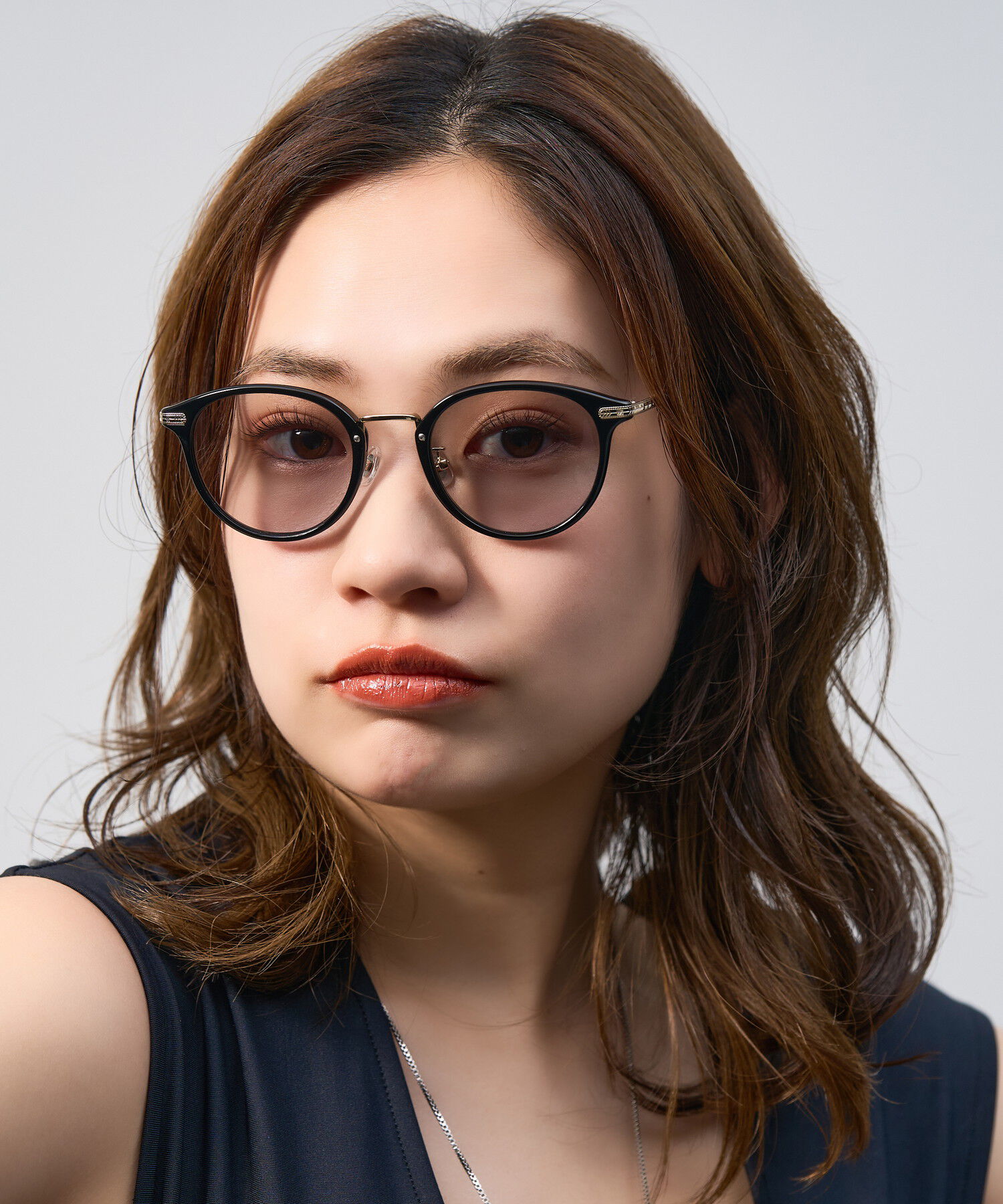  「Zoff | UNITED ARROWS ボストン型 サングラス クリアフレーム UVカット ズレ防止 ユナイテッドアローズ」|サングラス|ブラック