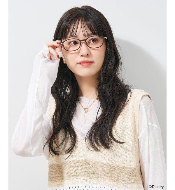  「ウェリントン型 メガネ Disney PRINCESS 白雪姫 (カジュアルライン) ディズニープリンセス レンズ交換券付」|メガネ|