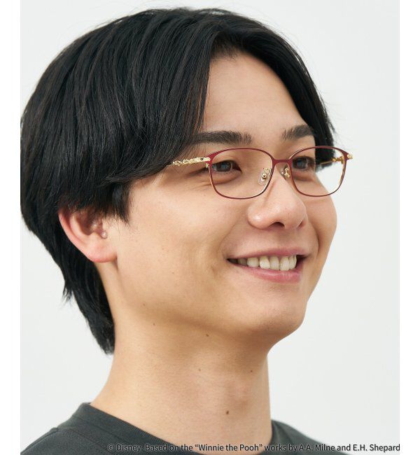  「 ウェリントン型 メガネ | 軽量、眼鏡、くまのプーさん Zoff  レンズ交換券付 レンズ交換券付」|メガネ|