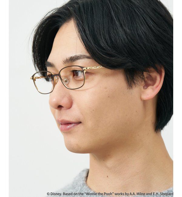  「 ウェリントン型 メガネ | 軽量、眼鏡、くまのプーさん Zoff  レンズ交換券付 レンズ交換券付」|メガネ|