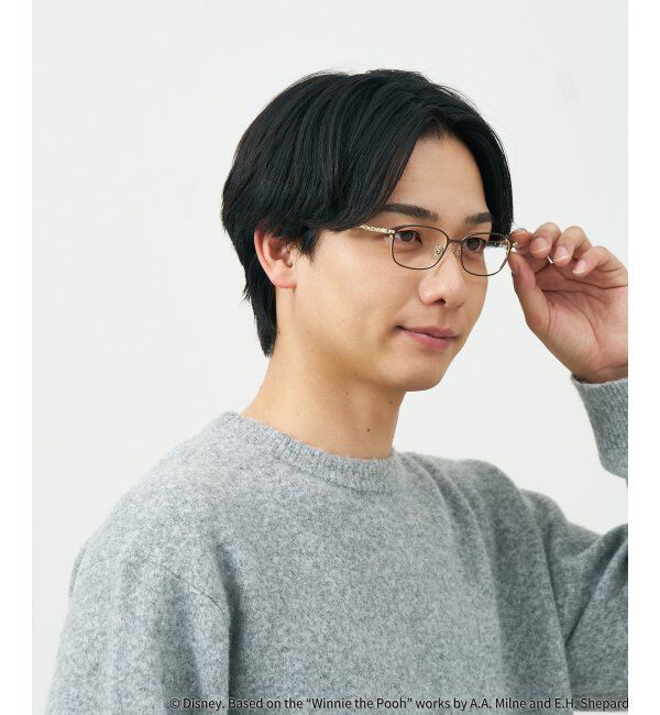  「 ウェリントン型 メガネ | 軽量、眼鏡、くまのプーさん Zoff  レンズ交換券付 レンズ交換券付」|メガネ|