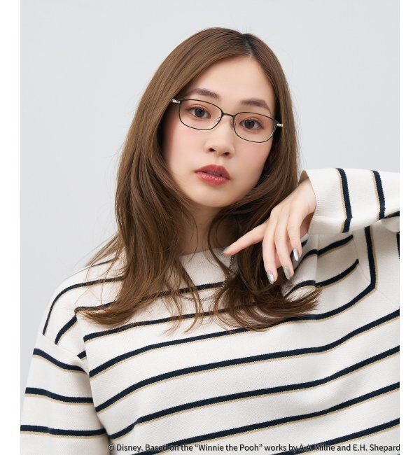  「 ウェリントン型 メガネ | 軽量、眼鏡、くまのプーさん Zoff  レンズ交換券付 レンズ交換券付」|メガネ|