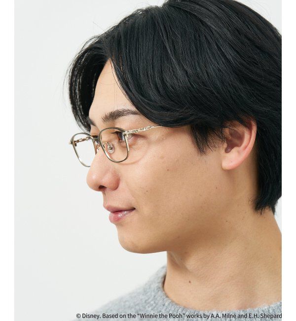  「 ウェリントン型 メガネ | 軽量、眼鏡、くまのプーさん Zoff  レンズ交換券付 レンズ交換券付」|メガネ|