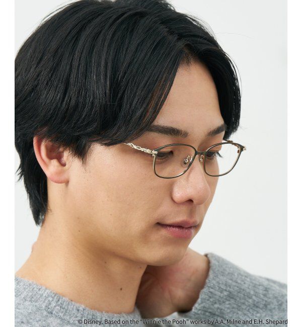  「 ウェリントン型 メガネ | 軽量、眼鏡、くまのプーさん Zoff  レンズ交換券付 レンズ交換券付」|メガネ|