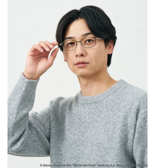  「 ウェリントン型 メガネ | 軽量、眼鏡、くまのプーさん Zoff  レンズ交換券付 レンズ交換券付」|メガネ|