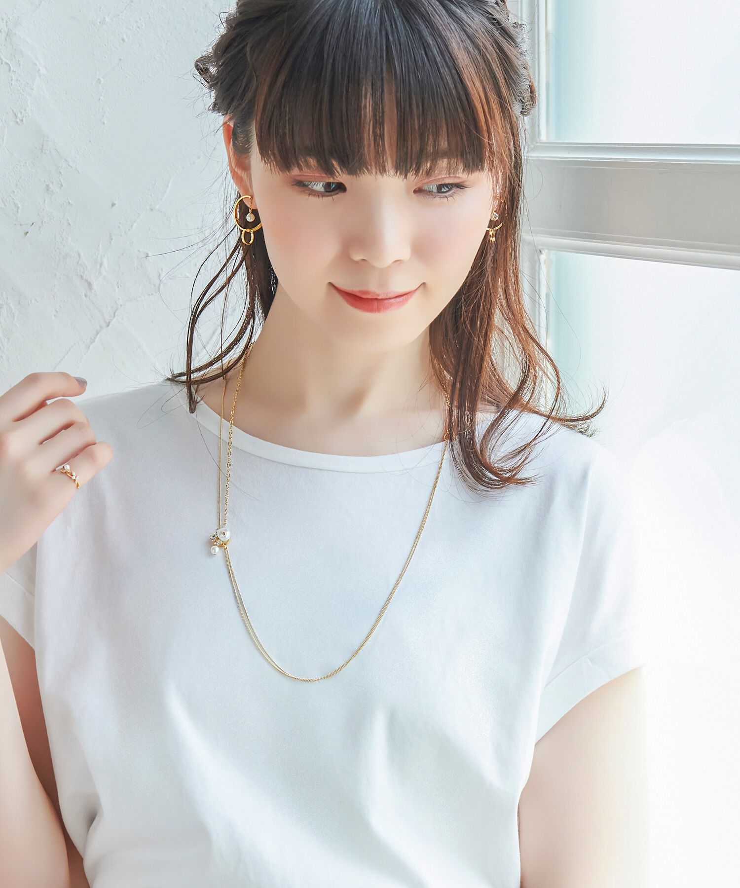 Phoebe「2wayアレンジパールラリエットネックレス」|ネックレス|