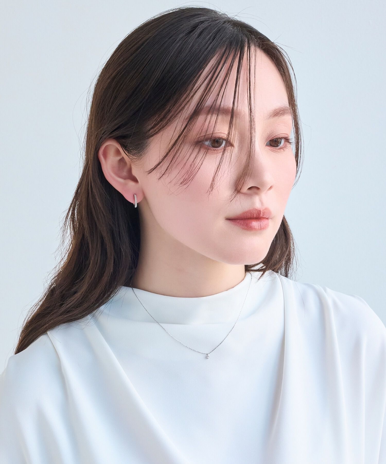 Phoebe「【金属アレルギー対応】シャイニーフチミルネックレス　シルバー」|ネックレス|