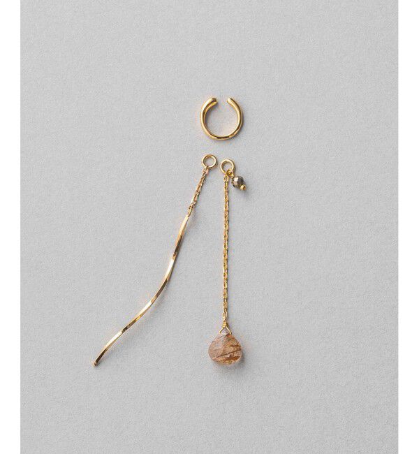 ete「イヤリング&イヤリングチャーム ナチュラルストーン/スパイラル」|イヤリング|