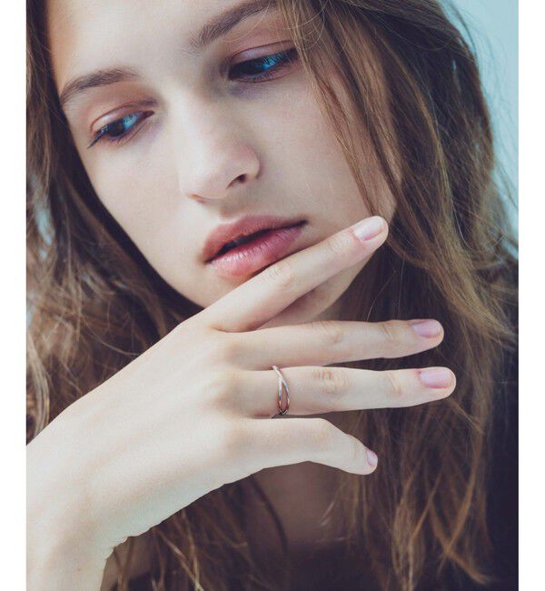 ete「[レイヤード] K18MPG ダイヤモンド クロス リング」|リング|