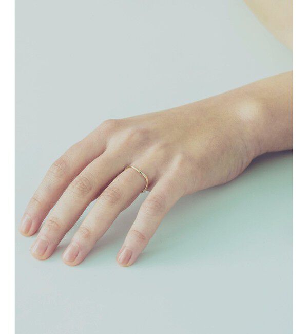 ete「[レイヤード] K10YG ウェーヴ リング」|リング|