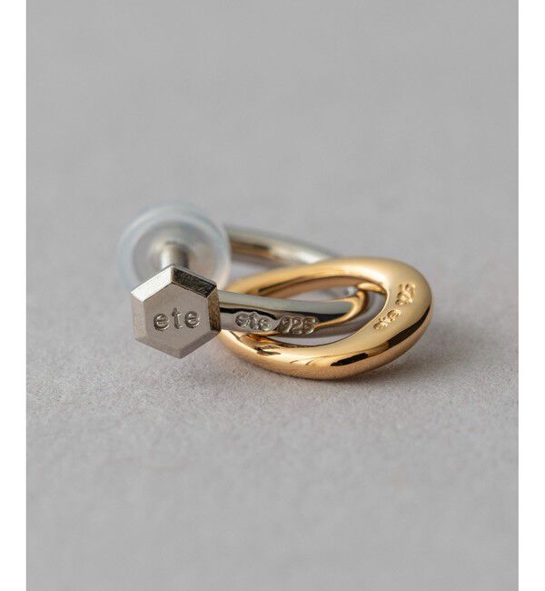ete「フープ バイカラー イヤリング」|イヤリング|