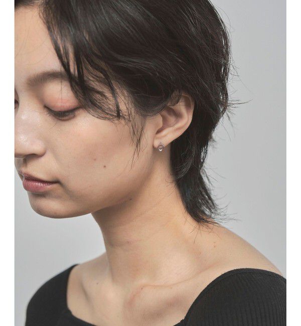 Jouete「K10WG ダイヤモンド ピアス  オーバル」|ピアス|