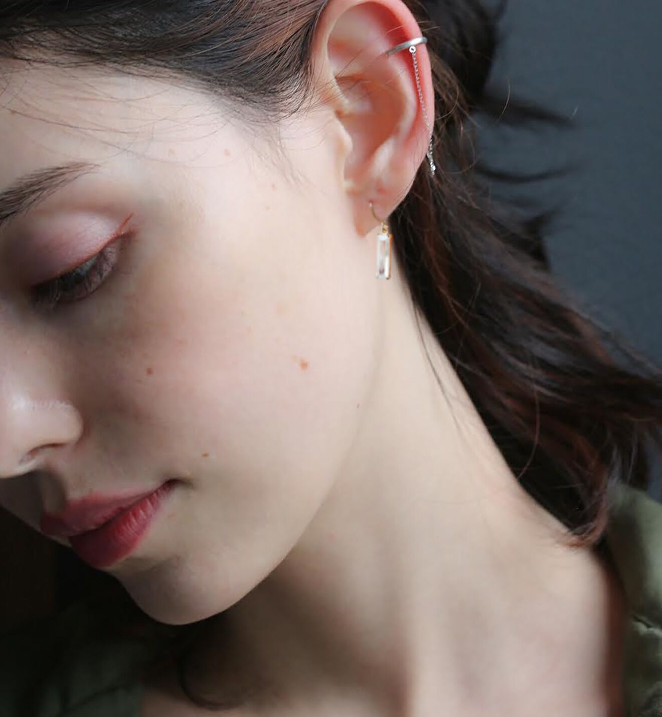  「キュービックジルコニア フック ピアス | K18」|ピアス|