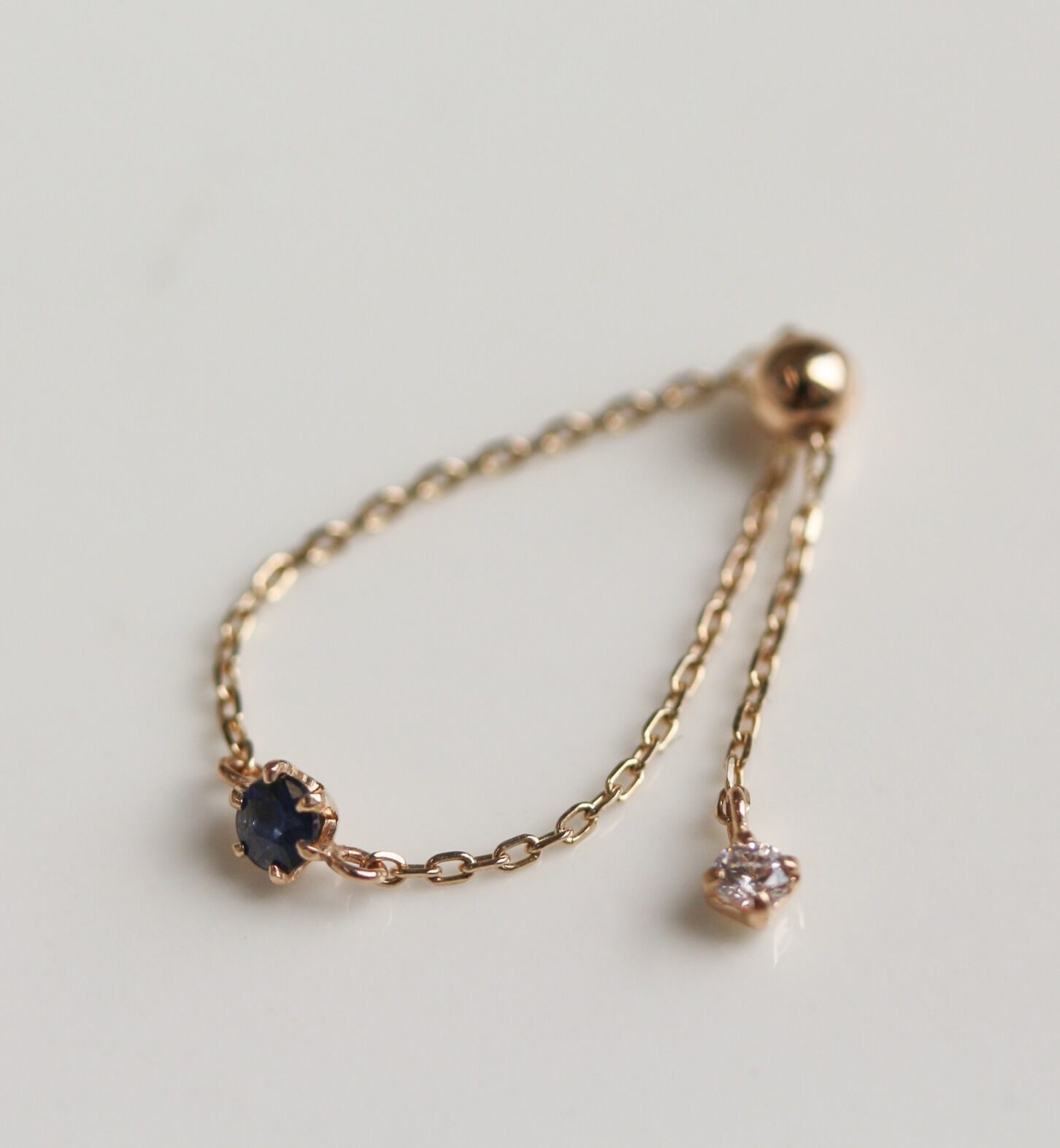  「サファイア チェーンリング | K10YG 【WEB/ランドマーク店限定】」|リング|K10 イエローゴールド