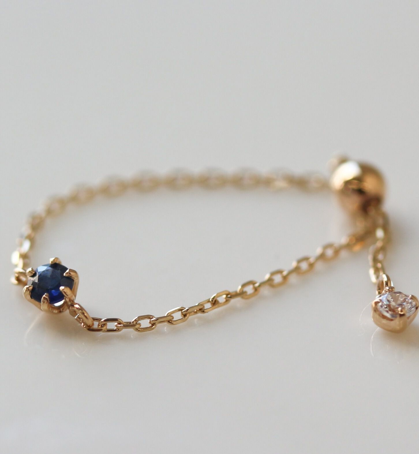  「サファイア チェーンリング | K10YG 【WEB/ランドマーク店限定】」|リング|