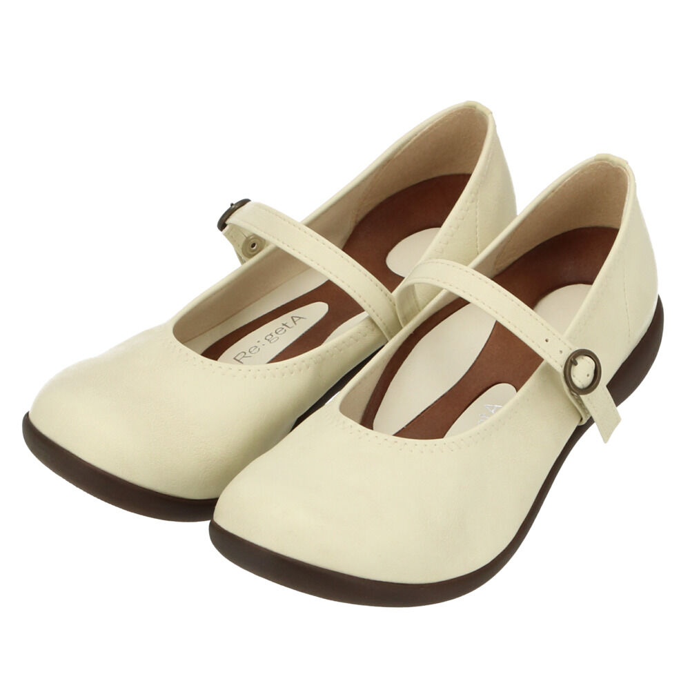 BACKYARD FAMILY「靴 レディース 歩きやすい 通販 リゲッタ パンプス おしゃれ 痛くない ローヒール 旅行」|パンプス|ホワイト2