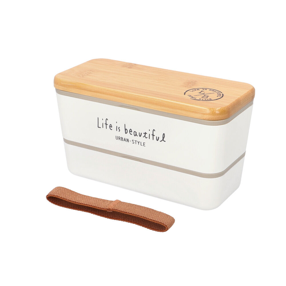 BACKYARD FAMILY「弁当箱 2段 通販 日本製 730ml ランチボックス 2段弁当箱 入れ子式 レンジ対応」|食器・キッチングッズ|ホワイト1