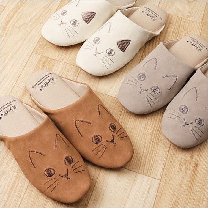 BACKYARD FAMILY「猫 スリッパ 好評 ねこ ネコ にゃふにゃふ 前詰まりスリッパ ルームスリッパ 室内履き」|ルームシューズ|