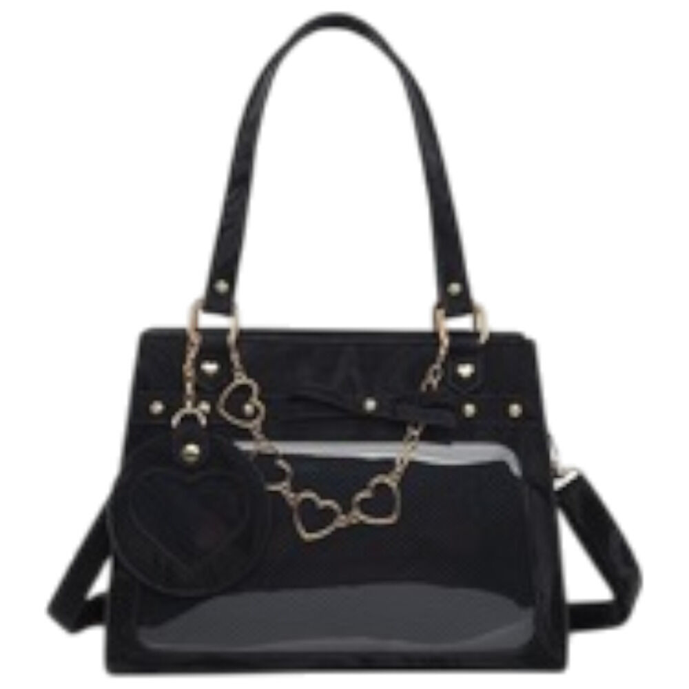 BACKYARD FAMILY「痛バッグ リボン ショルダー 推し活 2WAY 通販 痛バック 痛バ 推し活バッグ 推し活バック」|ショルダー・メッセンジャー|ブラック1