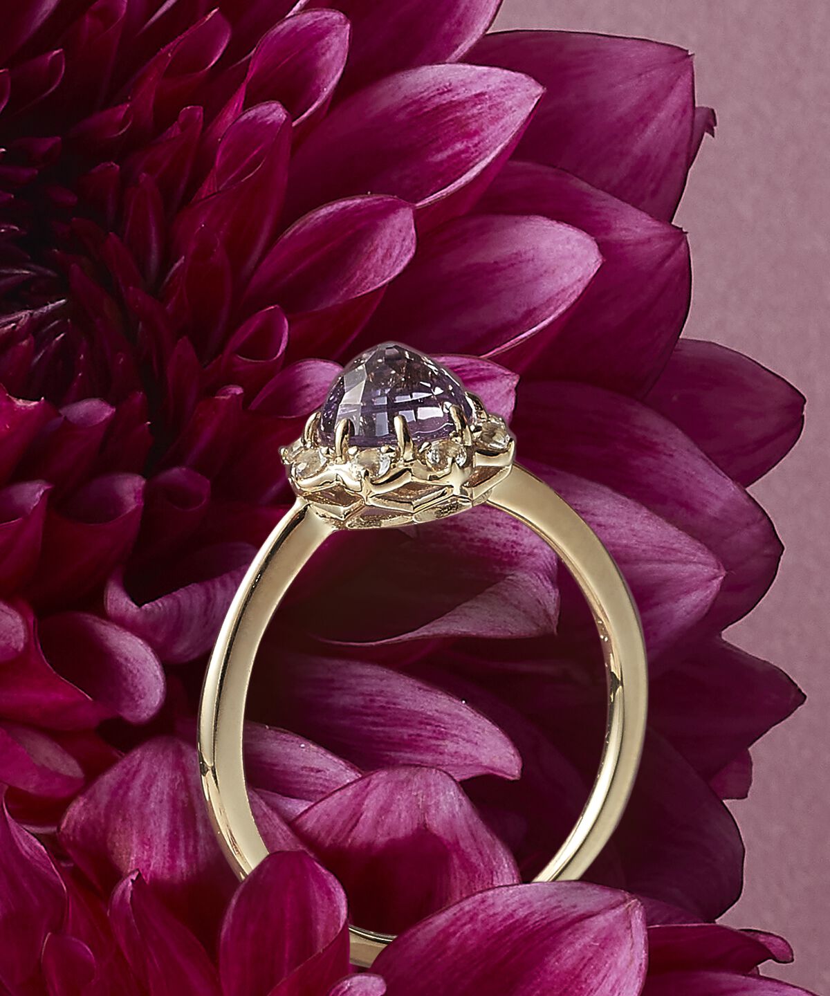 Samantha Tiara「K10 YG ダリアフラワーカット リング」|リング|