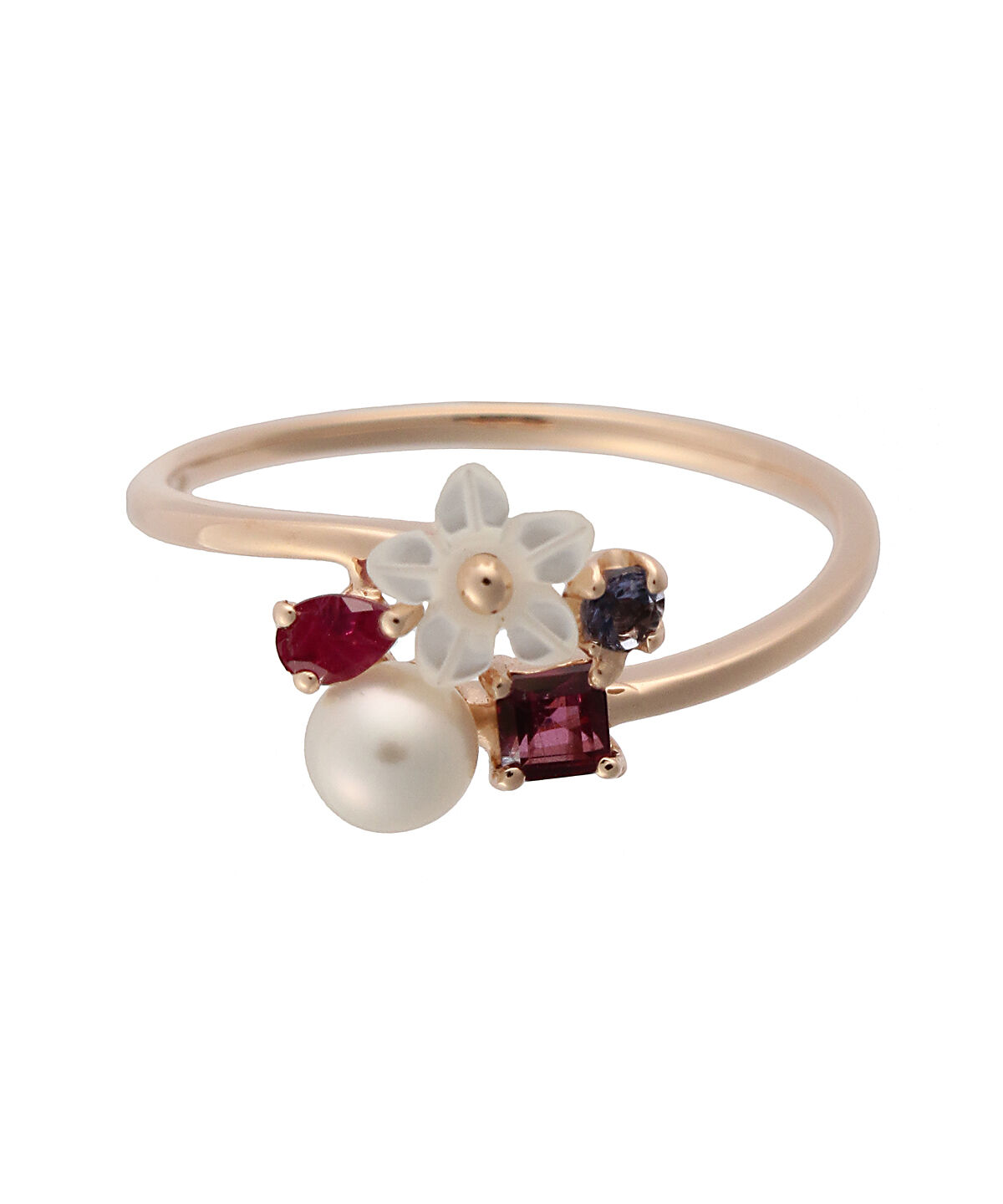 Samantha Tiara「K10 PG パールフラワーモチーフリング」|リング|K10 PG