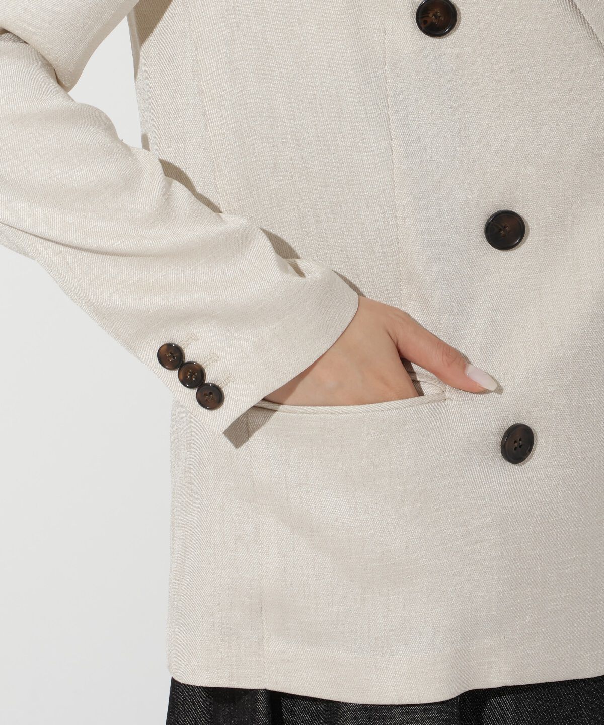 アンドクチュール「麻調テーラードジャケット」|テーラードジャケット|