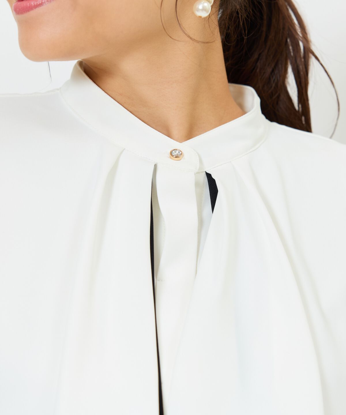 アンドクチュール「パイピングケープブラウス」|シャツ・ブラウス|