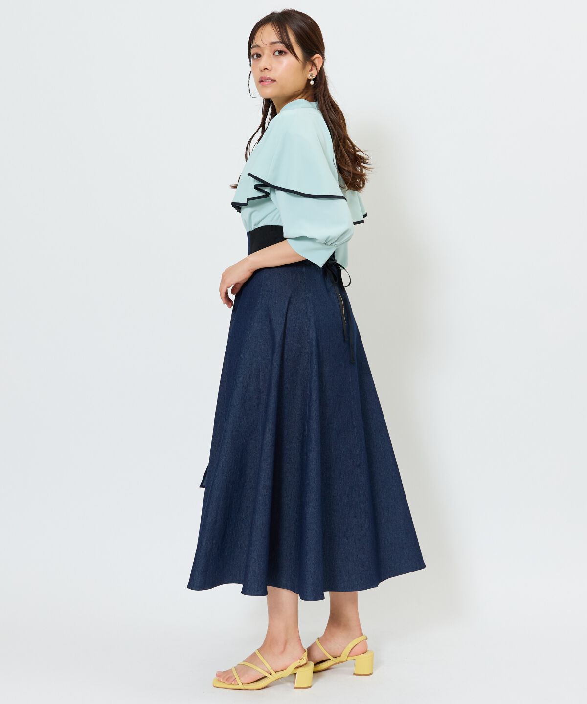 アンドクチュール「パイピングケープブラウス」|シャツ・ブラウス|