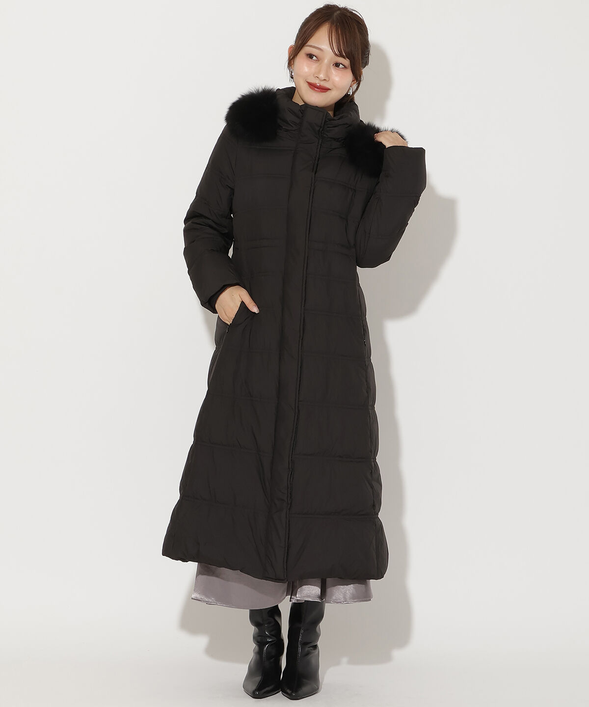 アンドクチュール「FOXファー付きスーパーロングダウン」|ダウン|