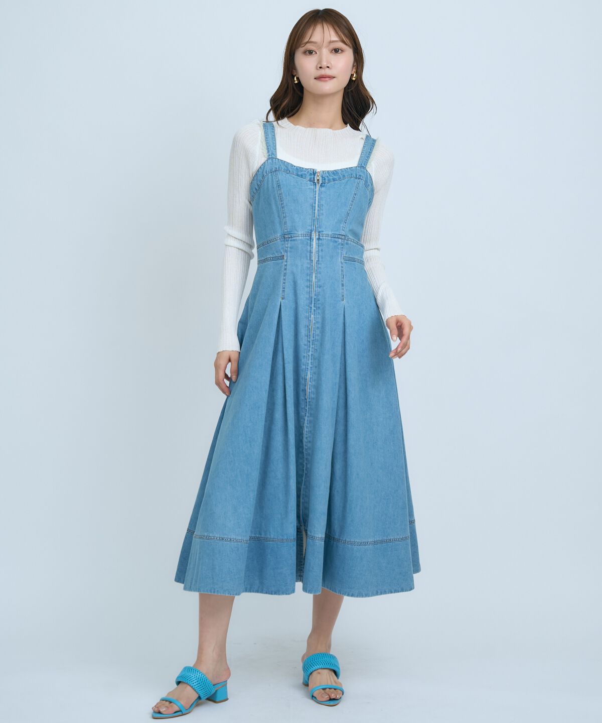 アンドクチュール「デニムジャンパースカート」|ジャンパースカート|