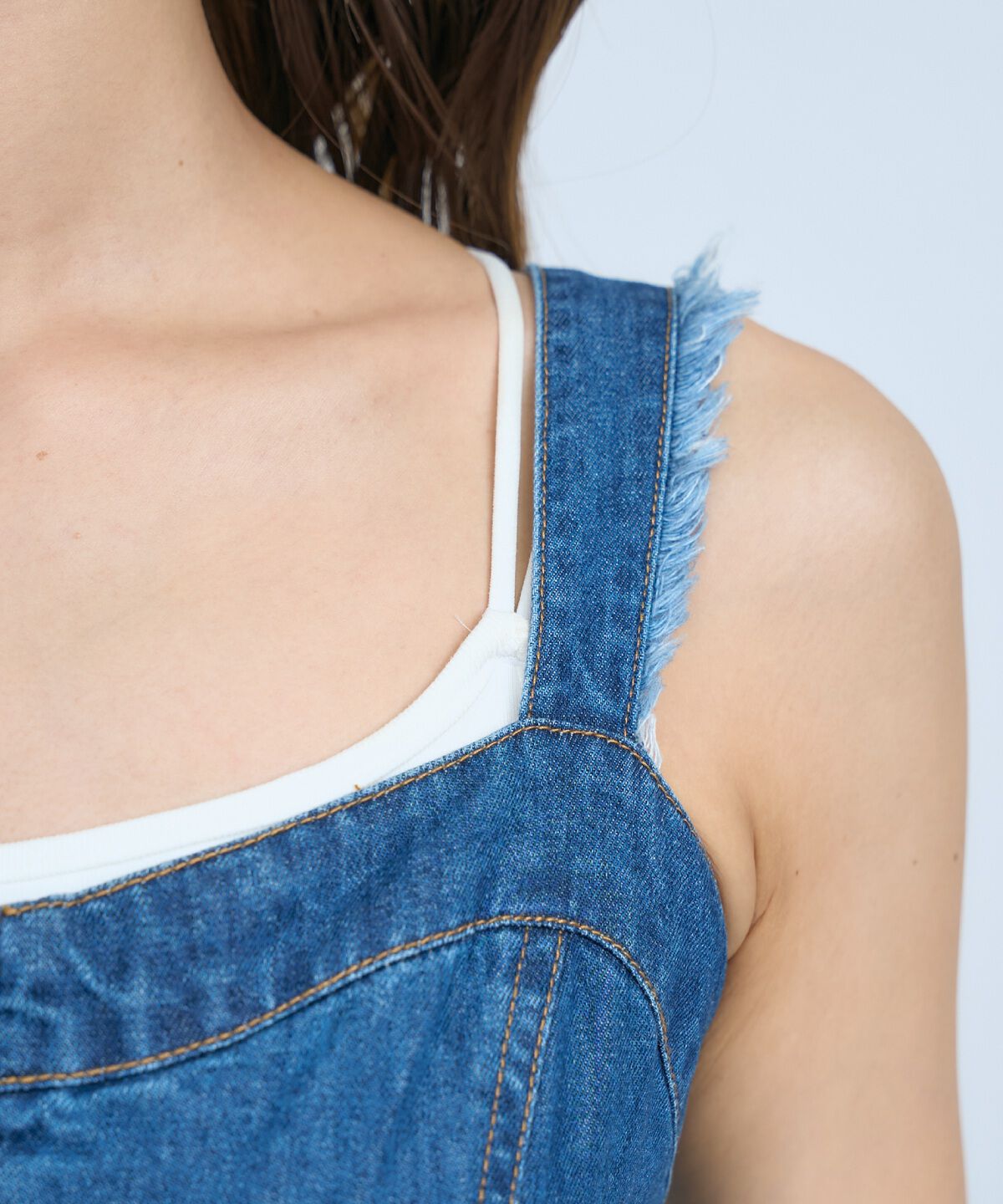 アンドクチュール「デニムジャンパースカート」|ジャンパースカート|