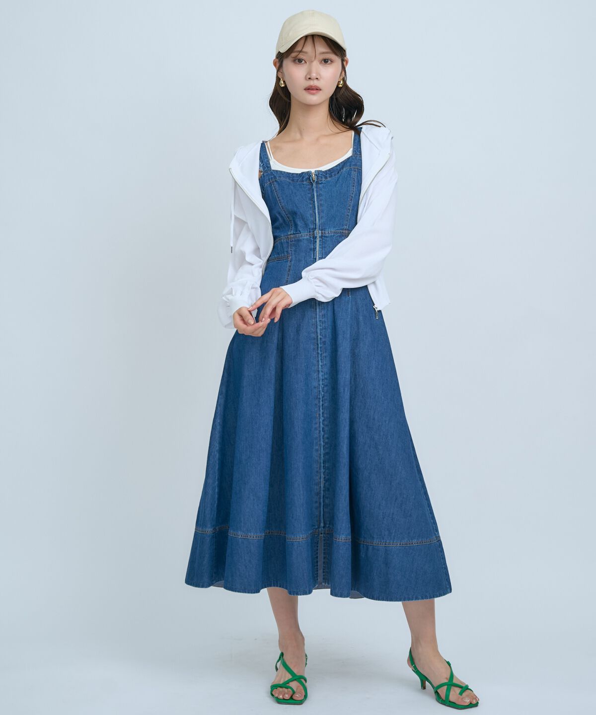 アンドクチュール「デニムジャンパースカート」|ジャンパースカート|