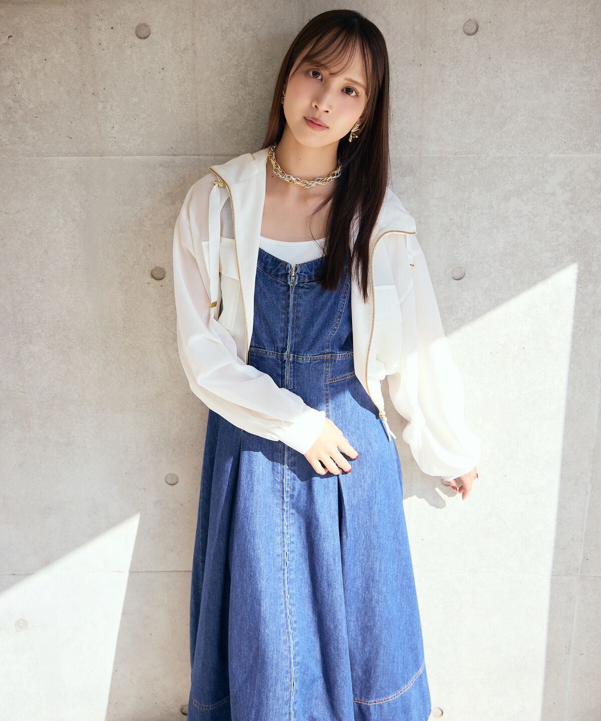 アンドクチュール「デニムジャンパースカート」|ジャンパースカート|