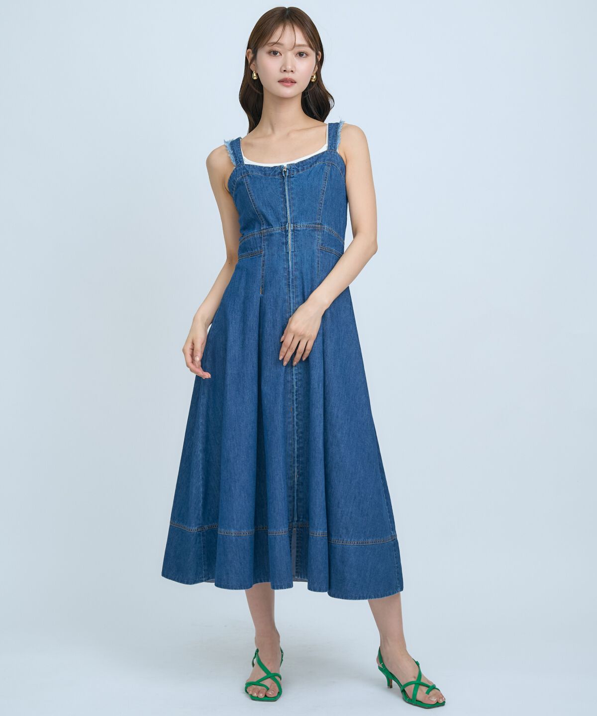 アンドクチュール「デニムジャンパースカート」|ジャンパースカート|