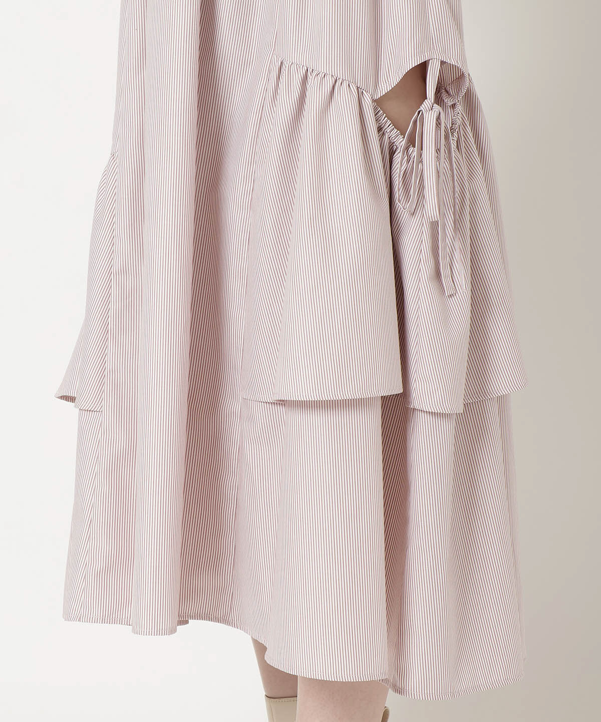 REDYAZEL「ストライプレッグ開きスカート」|フレア|