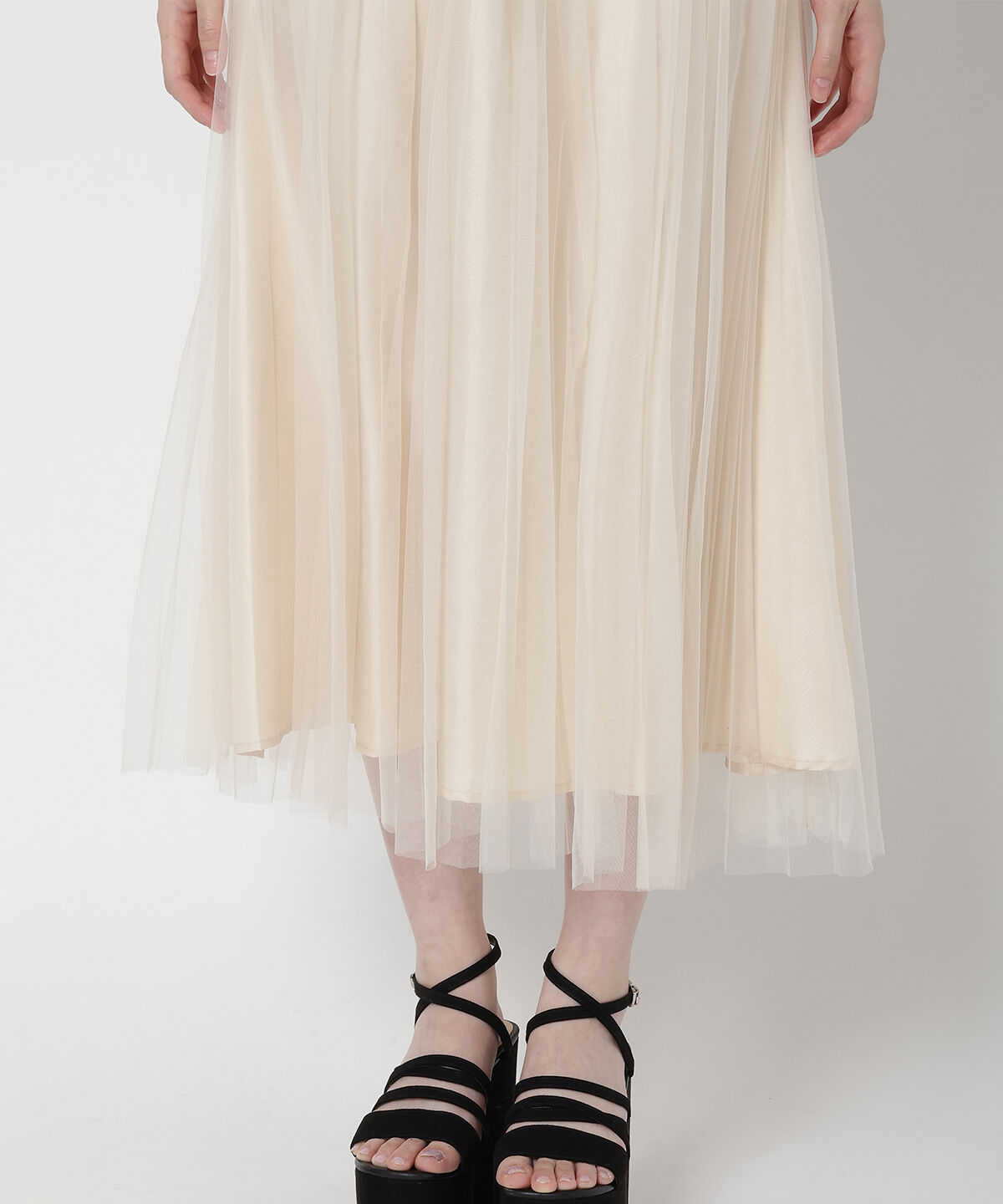 REDYAZEL「切り替えプリーツスカート」|フレア|