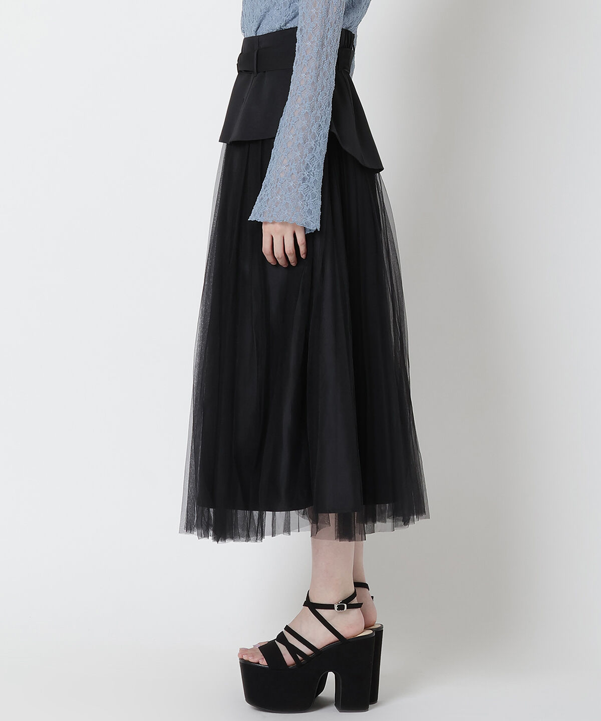 REDYAZEL「切り替えプリーツスカート」|フレア|