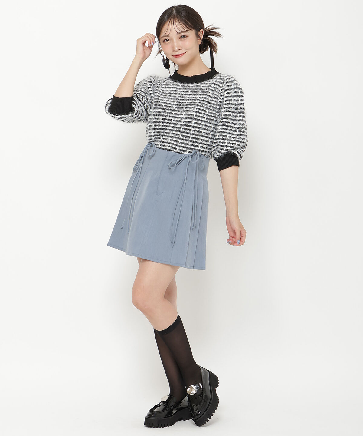 REDYAZEL「ダブルリボンミニスカート」|フレア|