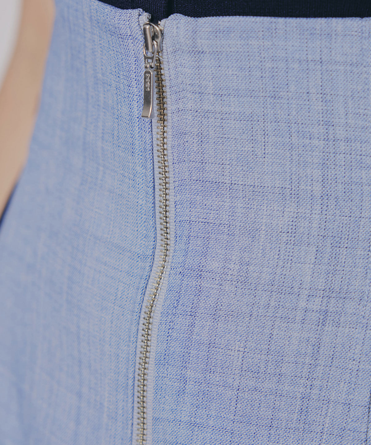 REDYAZEL「フロントジップバイカラーミディスカート」|フレア|