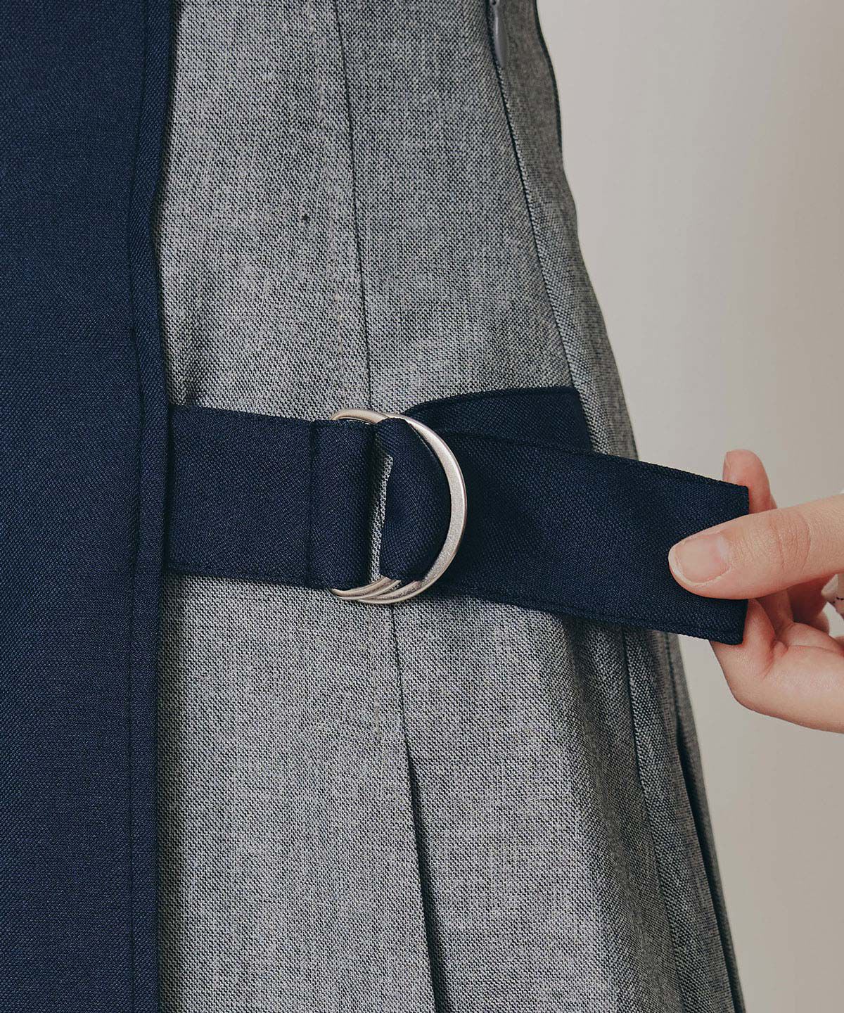 REDYAZEL「バイカラーアシメプリーツミニスカート」|フレア|