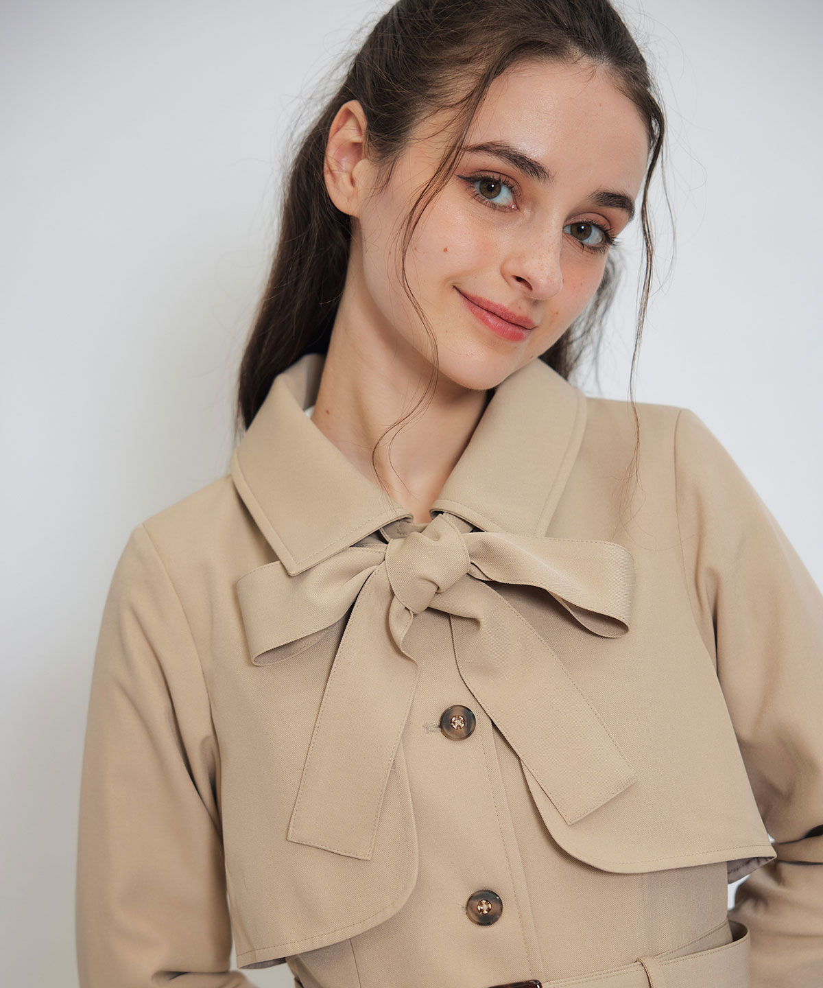 REDYAZEL「2WAYレイヤードライクリボントレンチコート」|トレンチコート|