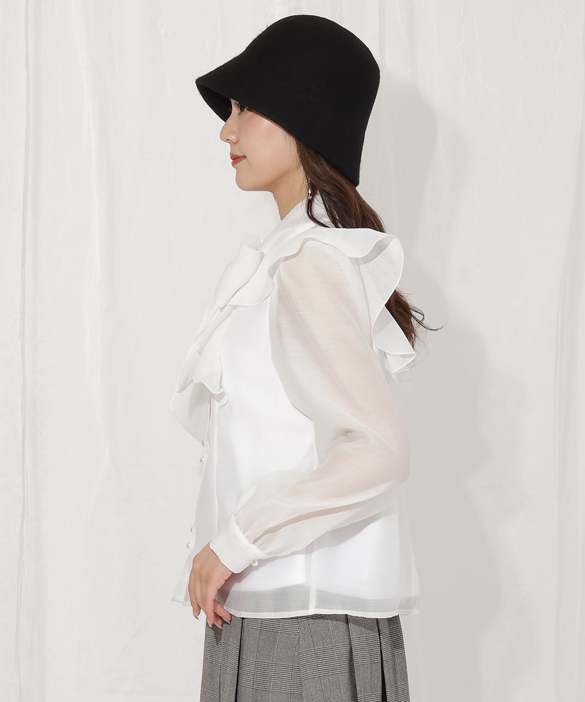 WILLSELECTION「シアーラッフルボウタイブラウス」|シャツ・ブラウス|